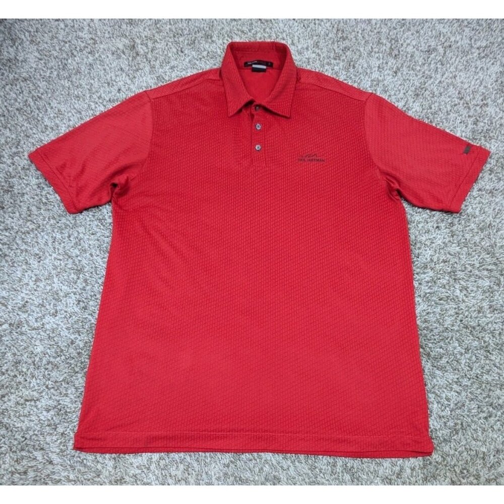 Nike Tiger Woods Collection Polo Shirt Mens Large Red Golf Dri Fit Performance